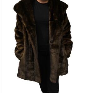 Jones New York Faux Fur Mink Coat
